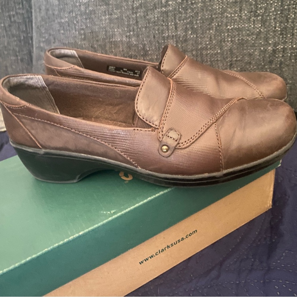 Brown Leather Slip-On Shoes